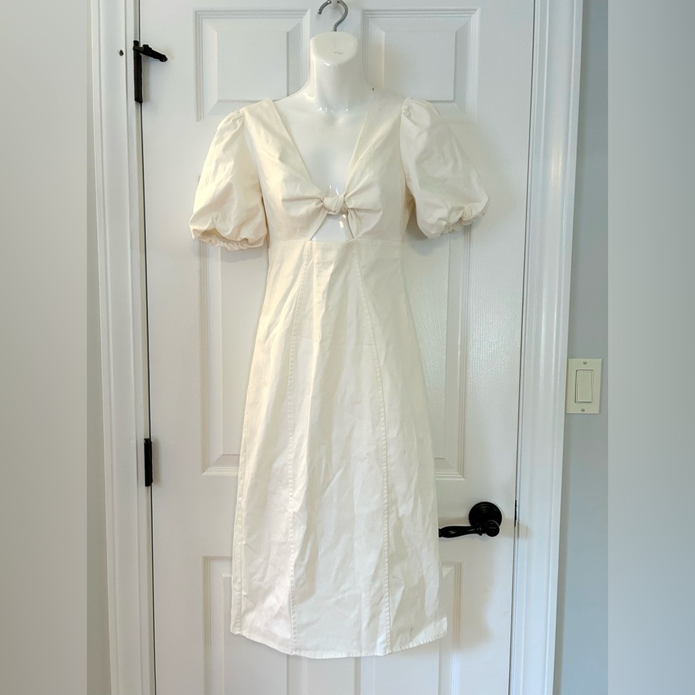 J CREW COLLECTION $300 XS/2 CUTOUT IVORY WHITE MIDI MAXI DRESS